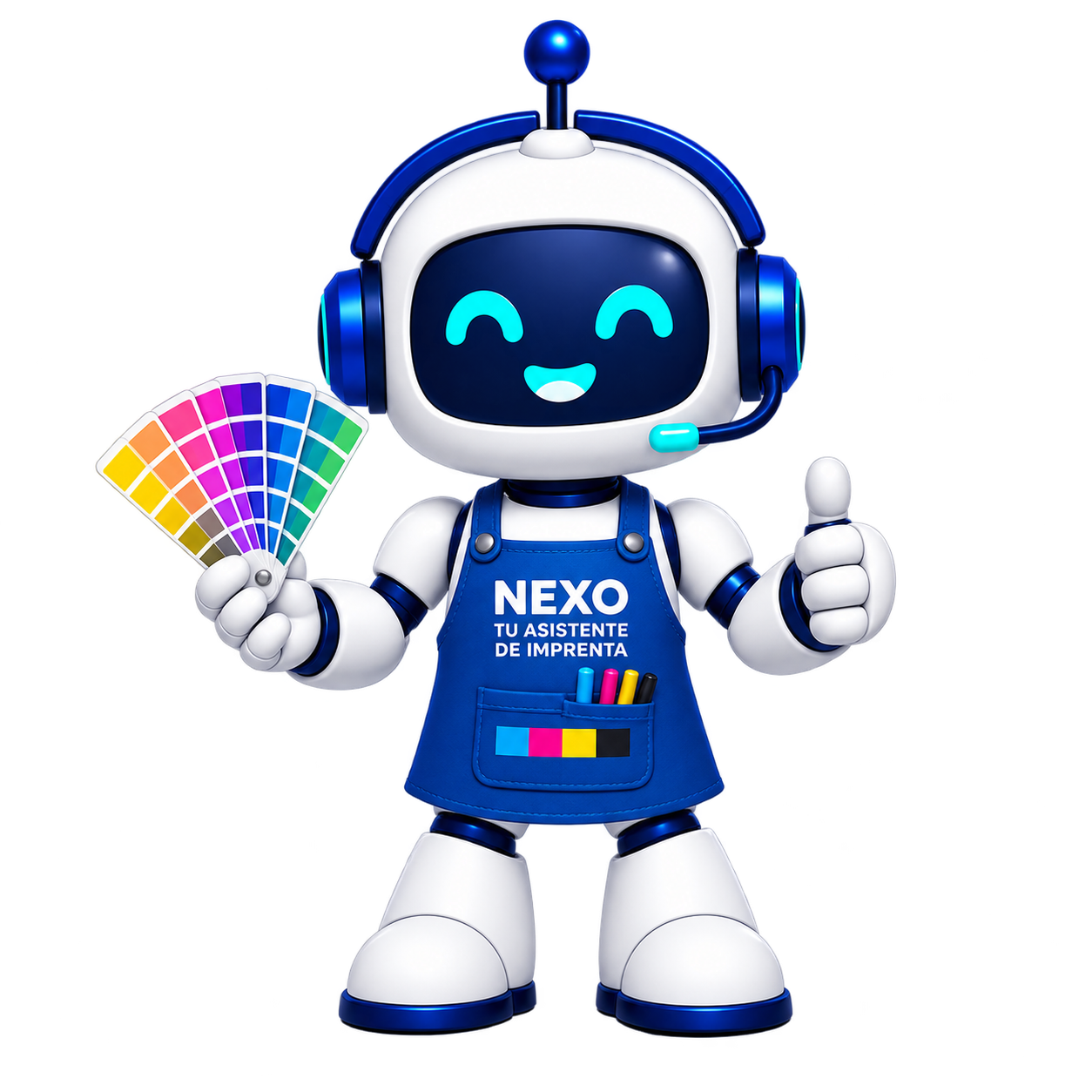 Nexo mostrando una carta de colores para selección de color y acabados.